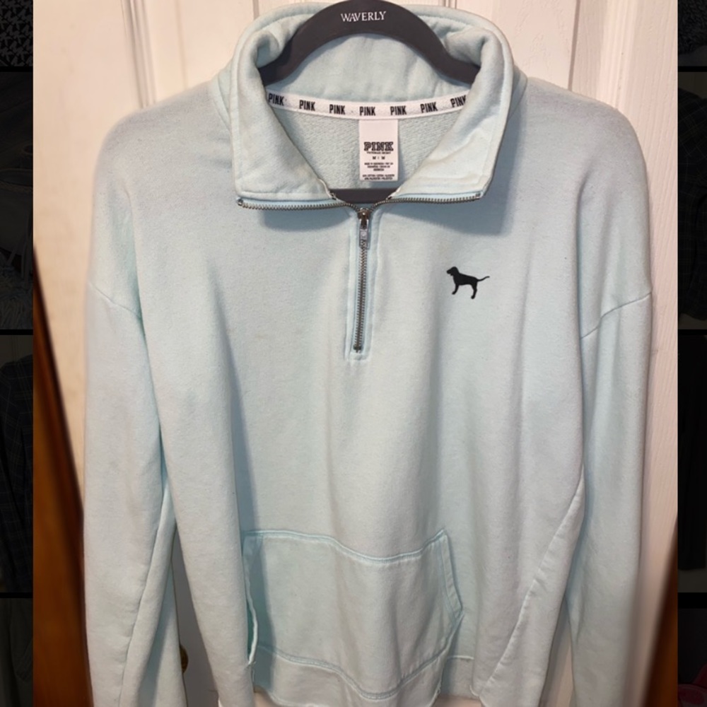 Light Blue Victoria’s Secret Pink Quarter Zip